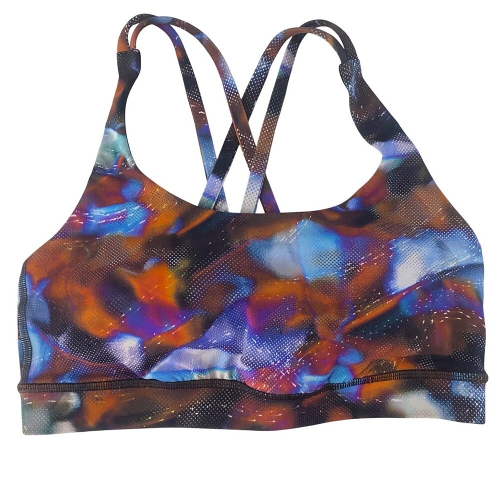 Lululemon Strappy Razorback Sports Bra‎ Size 6 Multicolor Cosmic Shift